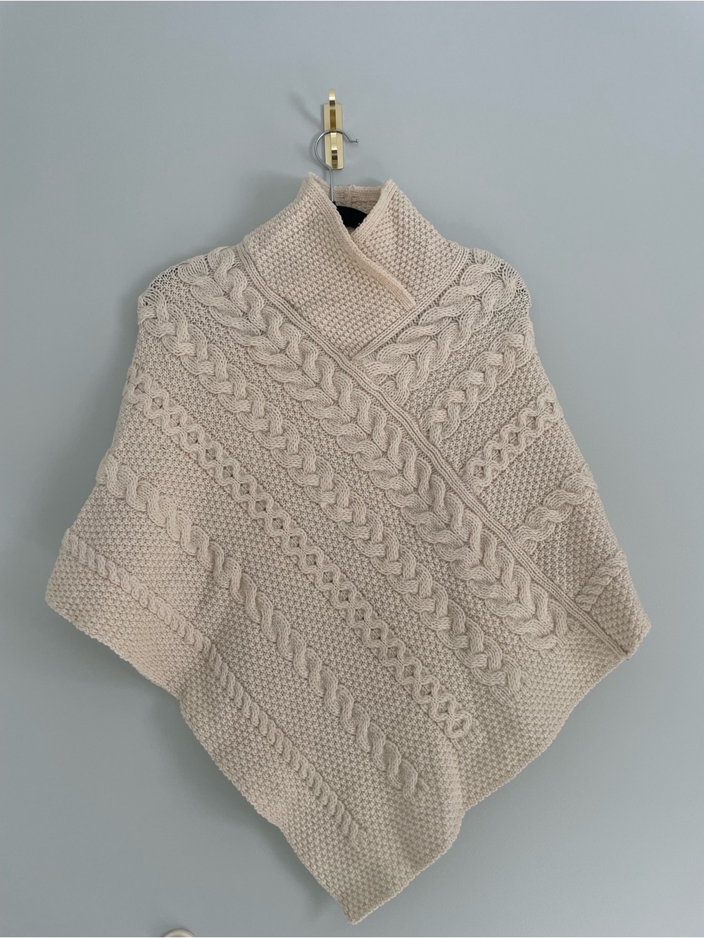 Cozy Cream Cable-Knit Poncho Sweater - Aran Sweater Market